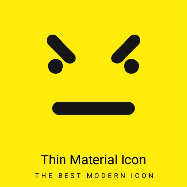 Bad Emoticon Square Face minimal bright yellow material icon clipart