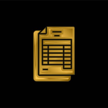 Banka beyanı altın kaplama metalik simge veya logo vektörü