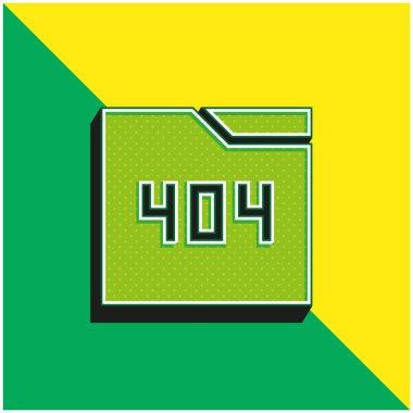 404 Yeşil ve sarı modern 3D vektör simgesi logosu