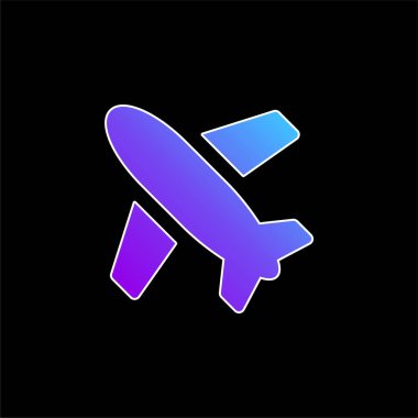 Uçak mavi gradyan vektör simgesi
