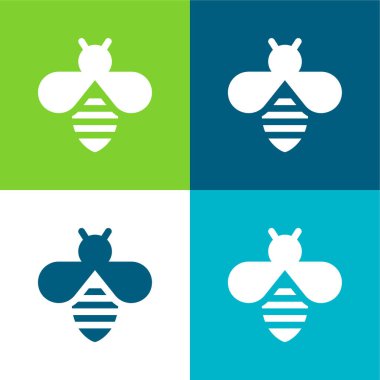 Arı Düz 4 renk simgesi seti