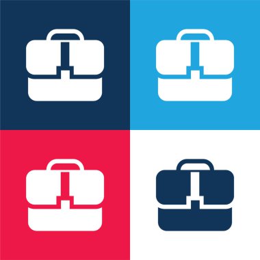 Siyah El Çantası Mavi ve Kırmızı Minimum Renk Simgesi