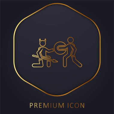 Battle golden line premium logo or icon clipart