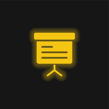 Tahta sarısı parlak neon simgesi
