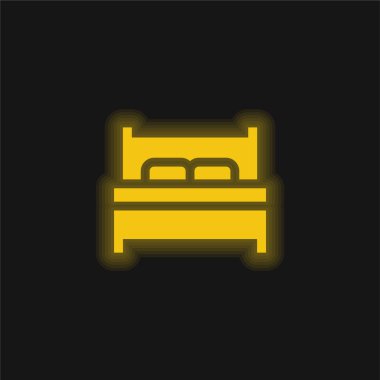 Yatak sarısı parlak neon simgesi
