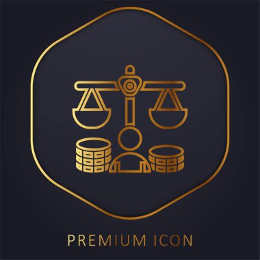 Altın çizgi prim logosu veya simgesi dengesi
