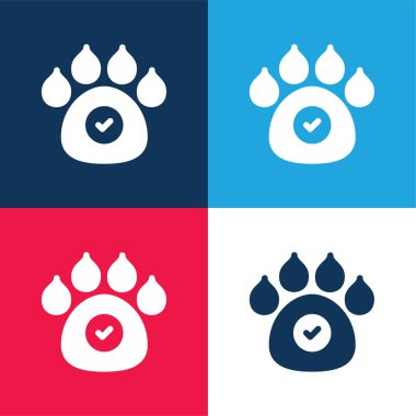 Animals Allowed blue and red four color minimal icon set clipart