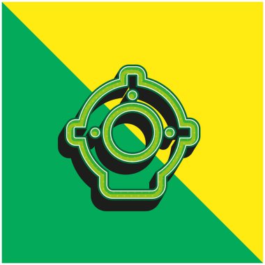 Aqualung Green ve sarı modern 3d vektör simgesi logosu