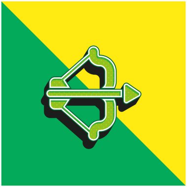 Yeşil ve sarı modern 3d vektör simgesi logosu