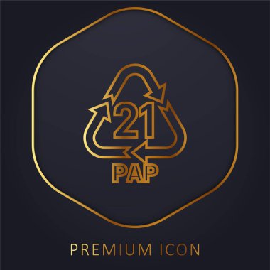 21 PAP altın çizgi prim logosu veya simgesi