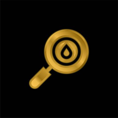 Kan testi altın kaplama metalik simge veya logo vektörü