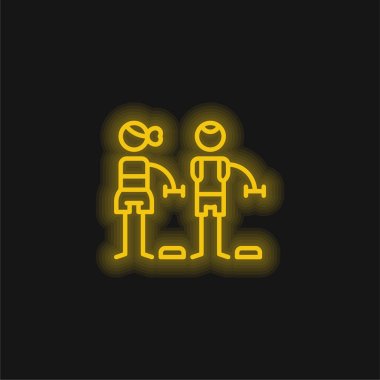 Bodypump yellow glowing neon icon clipart