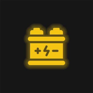 Pil sarısı parlak neon simgesi