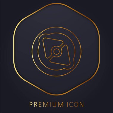 Big Point Compass golden line premium logo or icon clipart