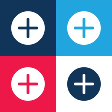 Mavi ve kırmızı dört renk simgesi ekle