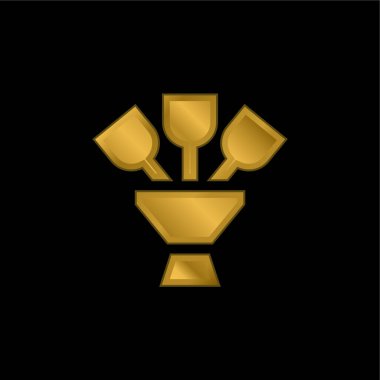 Buket altın kaplama metalik simge veya logo vektörü