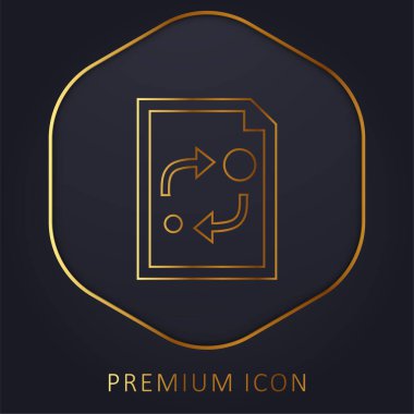 Analitik Belge Arayüzü Sembol altın çizgi premium logosu veya simgesi