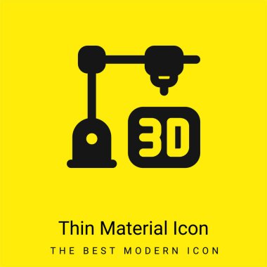 3d Printing minimal bright yellow material icon clipart