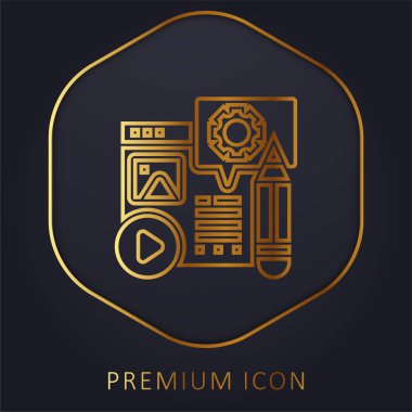 Altın satır premium logosu veya simgesi bloğu