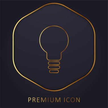 Siyah Ampul Sembolü Altın çizgi prim logosu veya simgesi