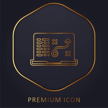 Analytics golden line premium logo or icon clipart