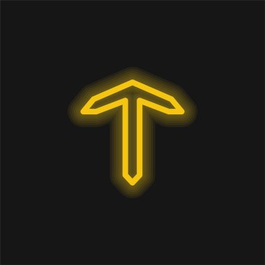 Tekne Anchor sarı parlak neon simgesi