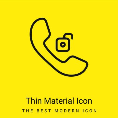 Auricular Phone Unlocked minimal bright yellow material icon clipart