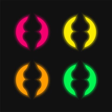Eklem dört renk parlayan neon vektör simgesi