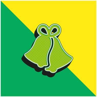 Çanlar Yeşil ve Sarı Modern 3D vektör simgesi logosu