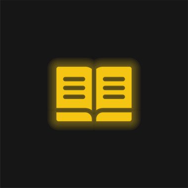 Kitap sarı parlak neon simgesi