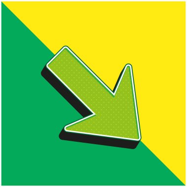 Yeşil ve sarı renkli ok işaretli modern 3D vektör logosu