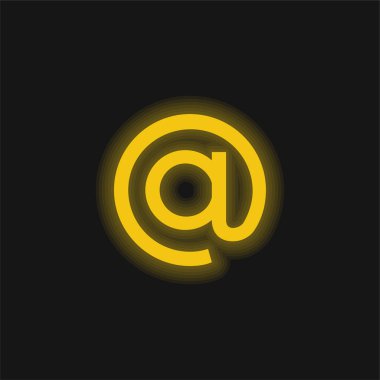 Parlayan sarı neon ikonunda