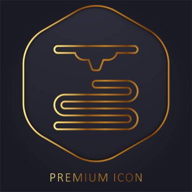 3d Printer golden line premium logo or icon clipart