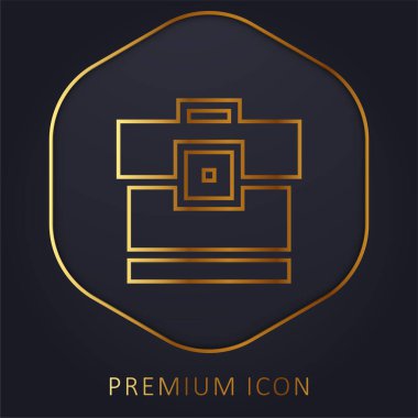 Evrak çantası altın çizgi prim logosu veya simgesi