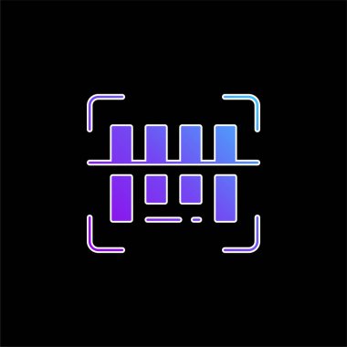 Çubuk Mavi Kod gradyan vektör simgesi