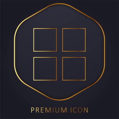 4 Black Squares altın çizgi prim logosu veya simgesi