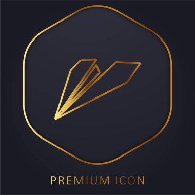 Siyah Origami Uçak Altın Hat prim logosu veya simgesi