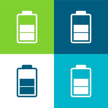 Pil Durumu Sembol Düz Renk en az simge seti