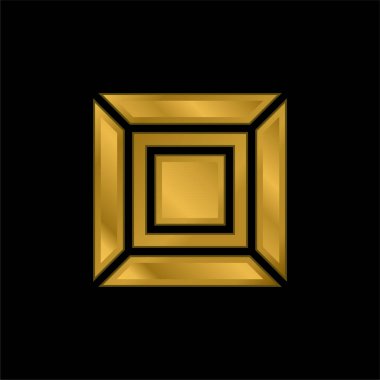 Sanat altın kaplamalı metalik simge veya logo vektörü