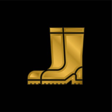 Önyükleme altın kaplamalı metalik simge veya logo vektörü