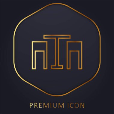Çubuk altın çizgi premium logosu veya simgesi