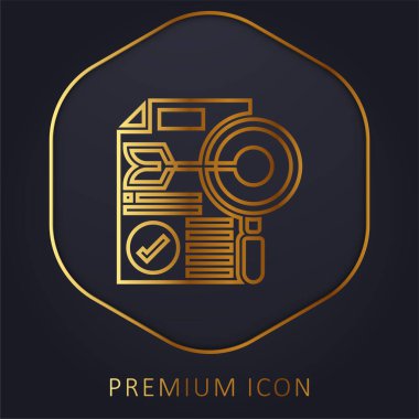 Doğruluk altın çizgisi prim logosu veya simgesi