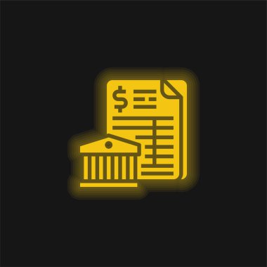 Banka Beyanı: Sarı parlak neon simgesi