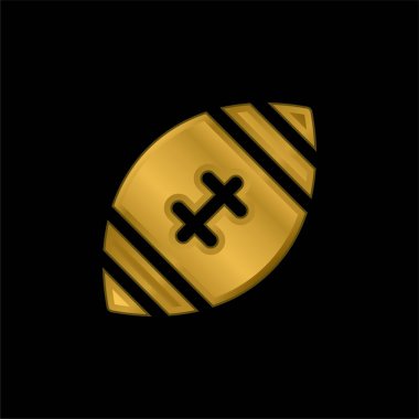 Amerikan futbolu altın kaplama metalik ikon veya logo vektörü