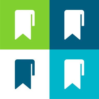 Yer imi Düz 4 renk minimal simgesi seti