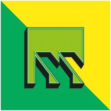 Brasilia Metro Logosu Yeşil ve sarı 3D vektör simgesi logosu