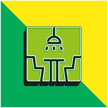 Booth Green ve sarı modern 3D vektör simgesi logosu