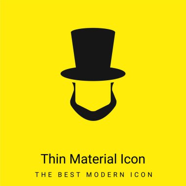 Abraham Lincoln Hat And Beard Shapes minimal bright yellow material icon