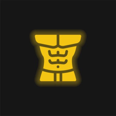 Abdominal sarı parlak neon simgesi