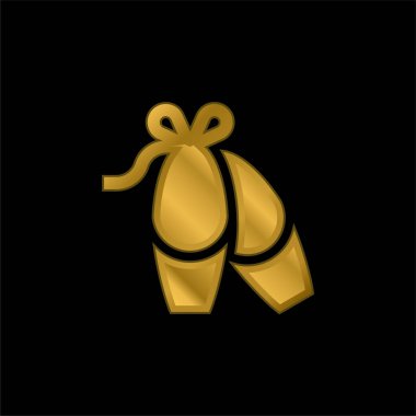 Balerin altın kaplama metalik simge veya logo vektörü